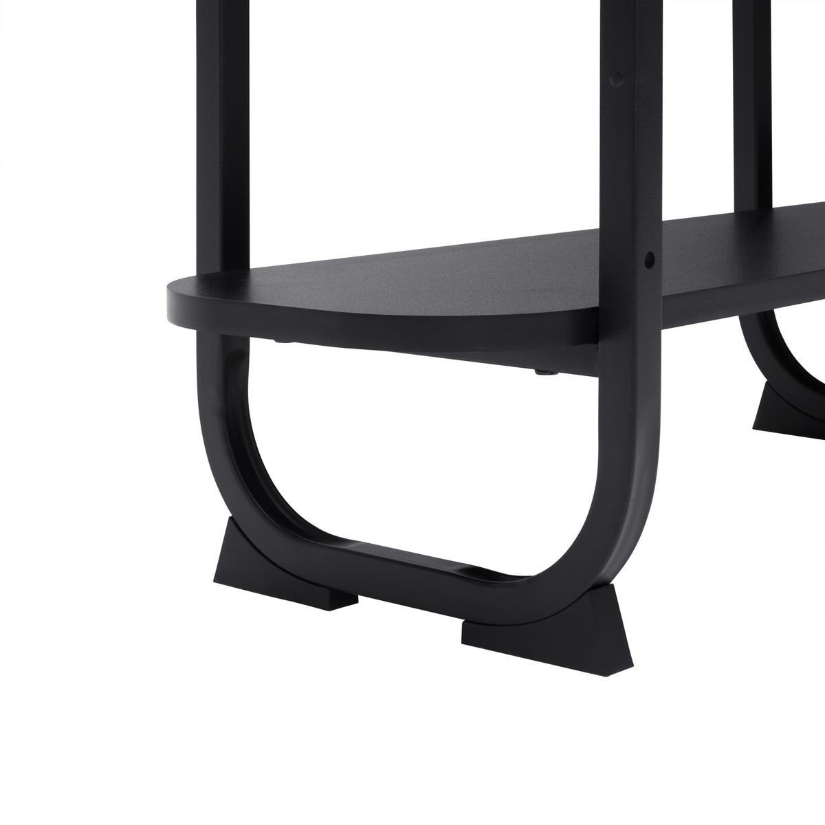 Polc Bend - fekete, Modern, faalapú anyag/fém (115/72/27cm) - Mömax