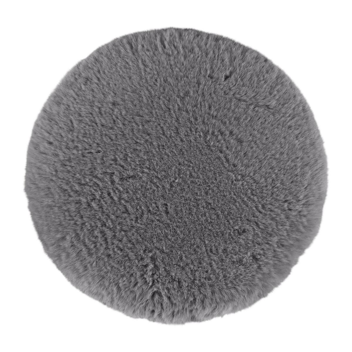 Sitzkissen Flauschi Grau Ø ca. 35cm - Grau (35/3cm) - Mömax