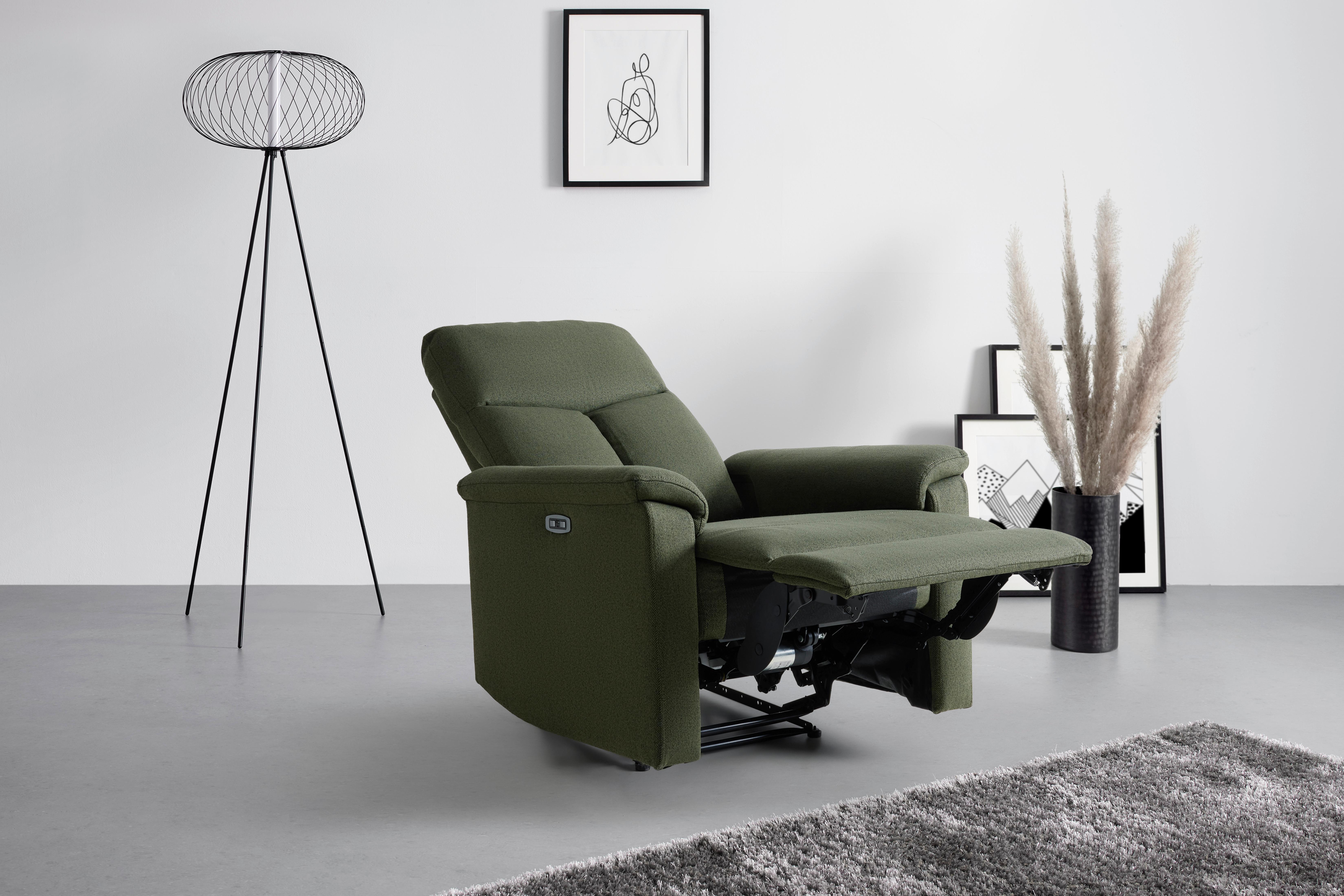 RELAXFÅTÖLJ LEWIS - grön/svart, Modern, metall/trä (81/108/94cm) - Mömax