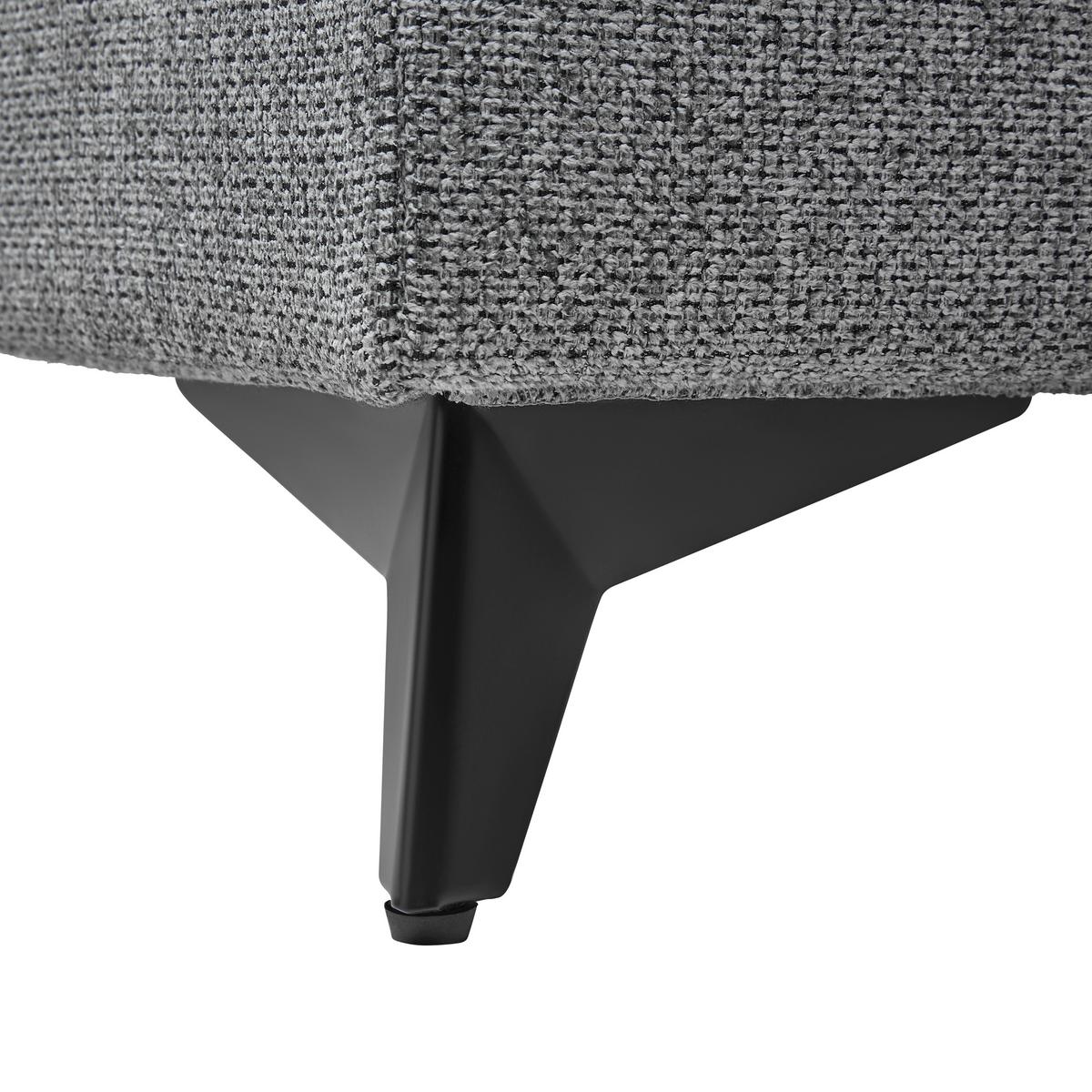 Ecksofa Sara Grau - Schwarz/Grau, MODERN, Textil/Metall (250/87-103/189cm) - Mömax