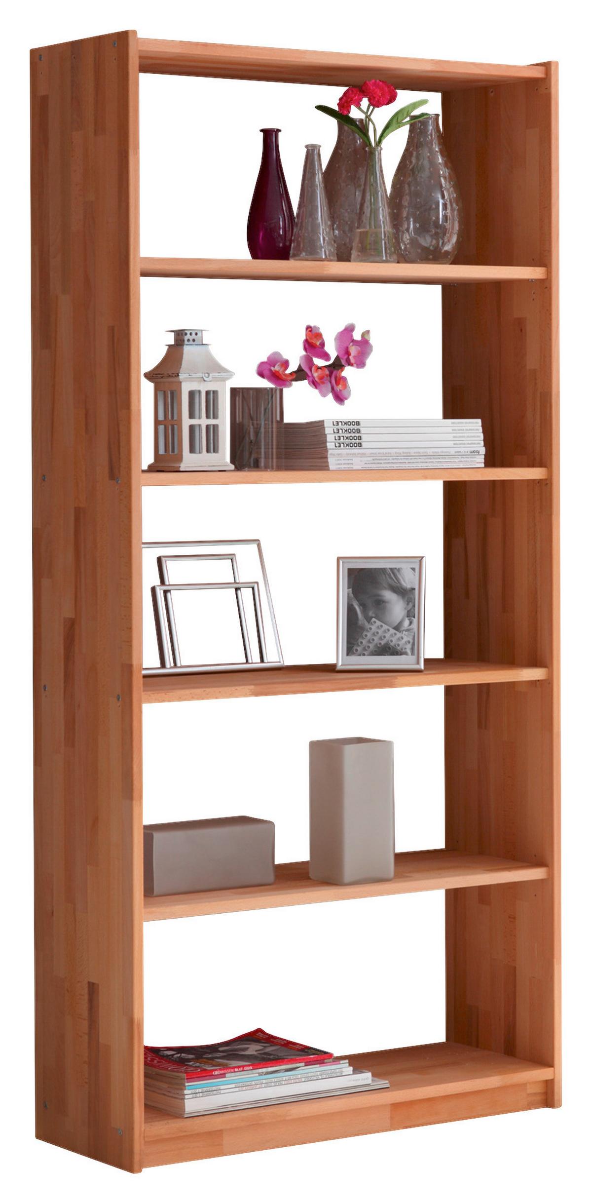 Standregal "Simon", aus Buche, buchefarben - Buchefarben, Basics, Holz (80/179/31cm) - MID.YOU