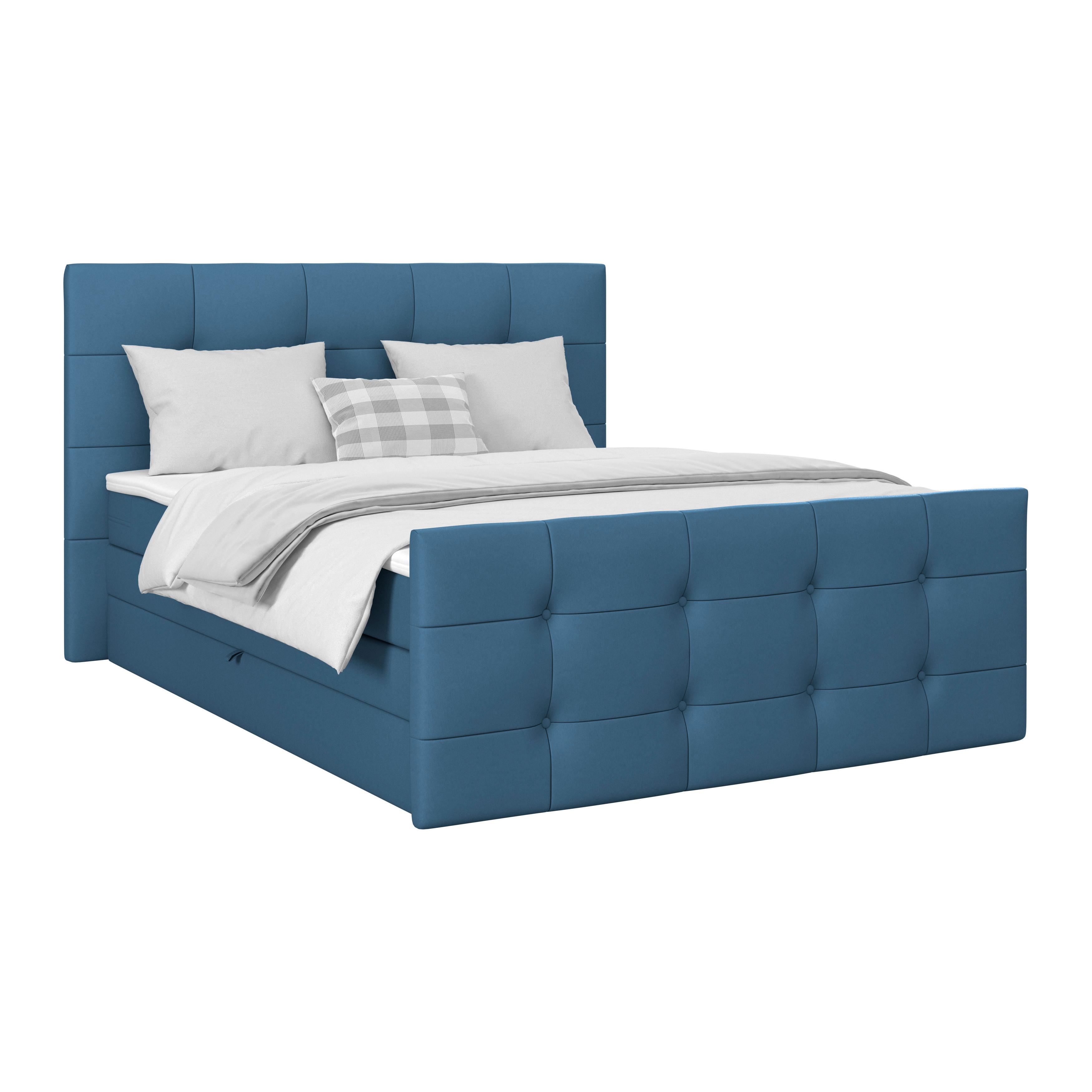 PAT BOXSPRING JOSIE C - albastru închis, Modern, plastic/lemn (180/200cm)
