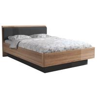 Postelja Yoop, Barva Hrasta, Antracit, 140x200 - siva/hrast sonoma, Design, tekstil/leseni material (140/200cm) - Carryhome