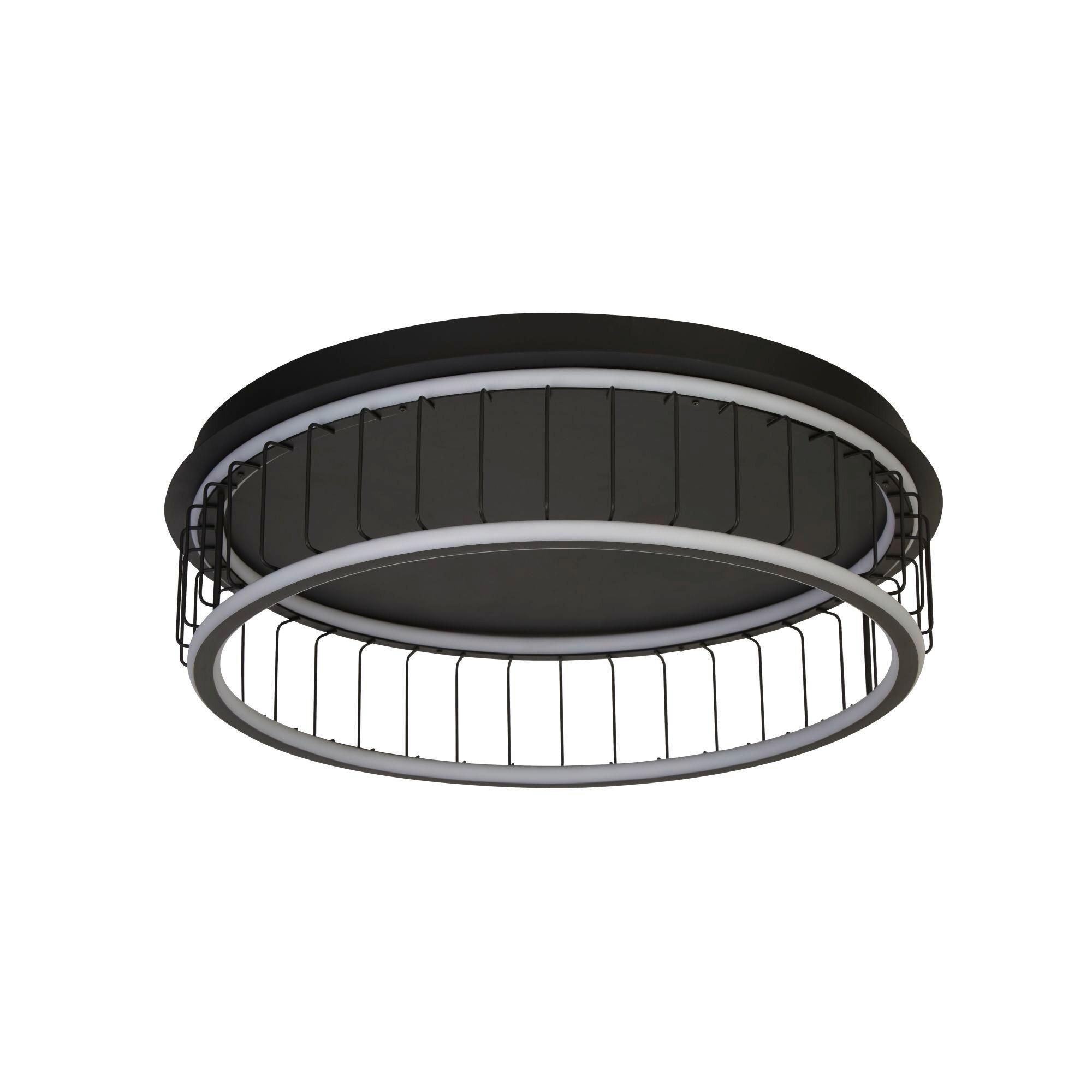 LED Mennyezeti Lámpa Circolo Cage 54216-1bk - fekete/fehér, Basics, műanyag/fém (60/17,5cm)