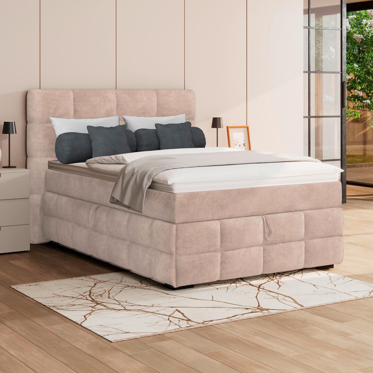 PAT BOX VEGA - bej/alb, Trend, lemn/textil (120/200cm) - Modern Living