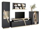 TV-Möbel in Schwarz/Eiche - Eichefarben, Modern, Holzwerkstoff/Kunststoff (177,5/65/47cm) - Modern Living