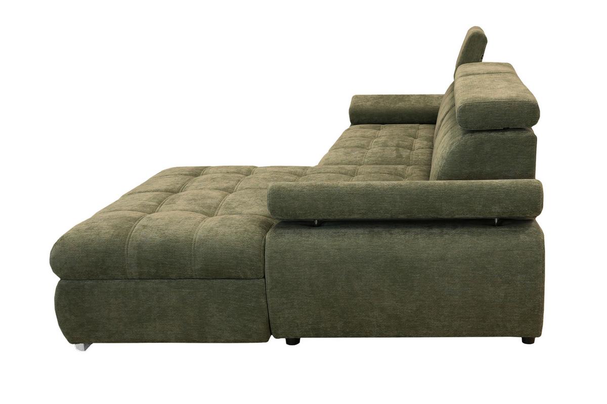 Kutna Garnitura Vegas - srebrne boje/šumska zelena, Design, drvo/tekstil (294/173cm) - Modern Living