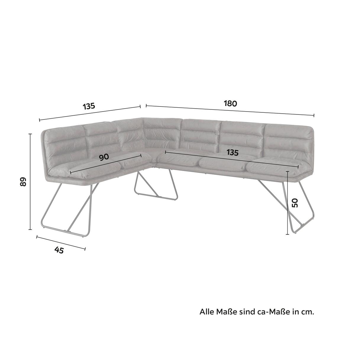 Klupa Kona - tamno siva/crna, Moderno, drvo/metal (135/180cm) - Bessagi Home