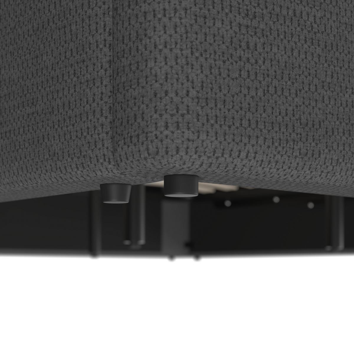 Polsterbett Perla Dunkelgrau ca. 180x200 cm - Dunkelgrau/Schwarz, MODERN, Holz/Kunststoff (180/200cm) - Bessagi Home