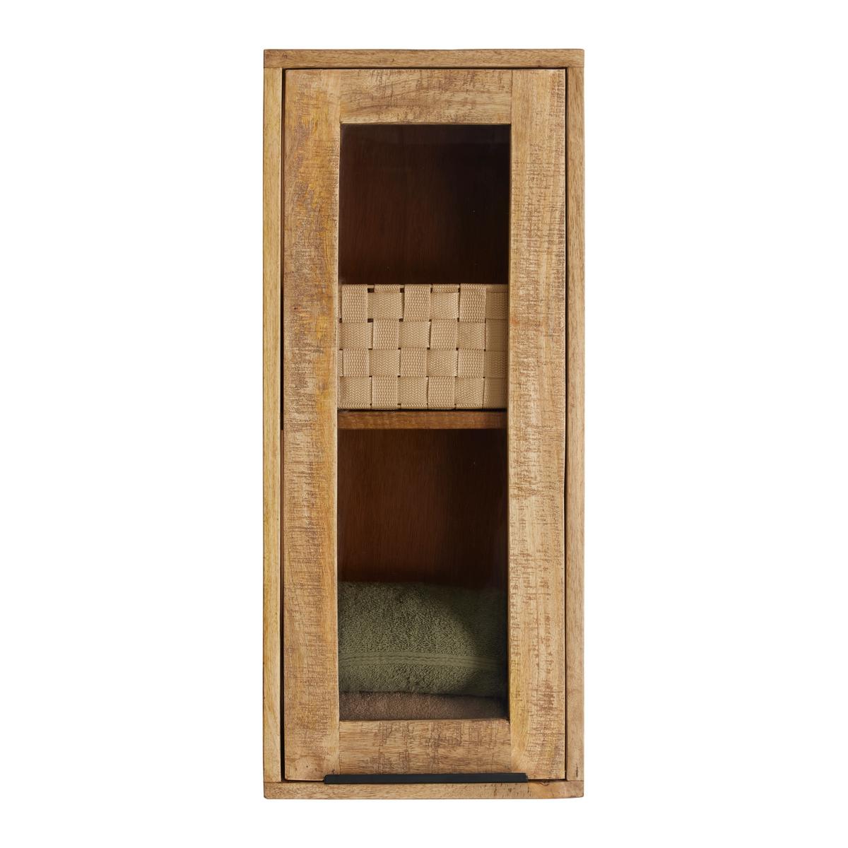 Hängeschrank Everest Naturfarben - Schwarz/Naturfarben, Natur, Holz/Metall (30/70/20cm) - Mömax