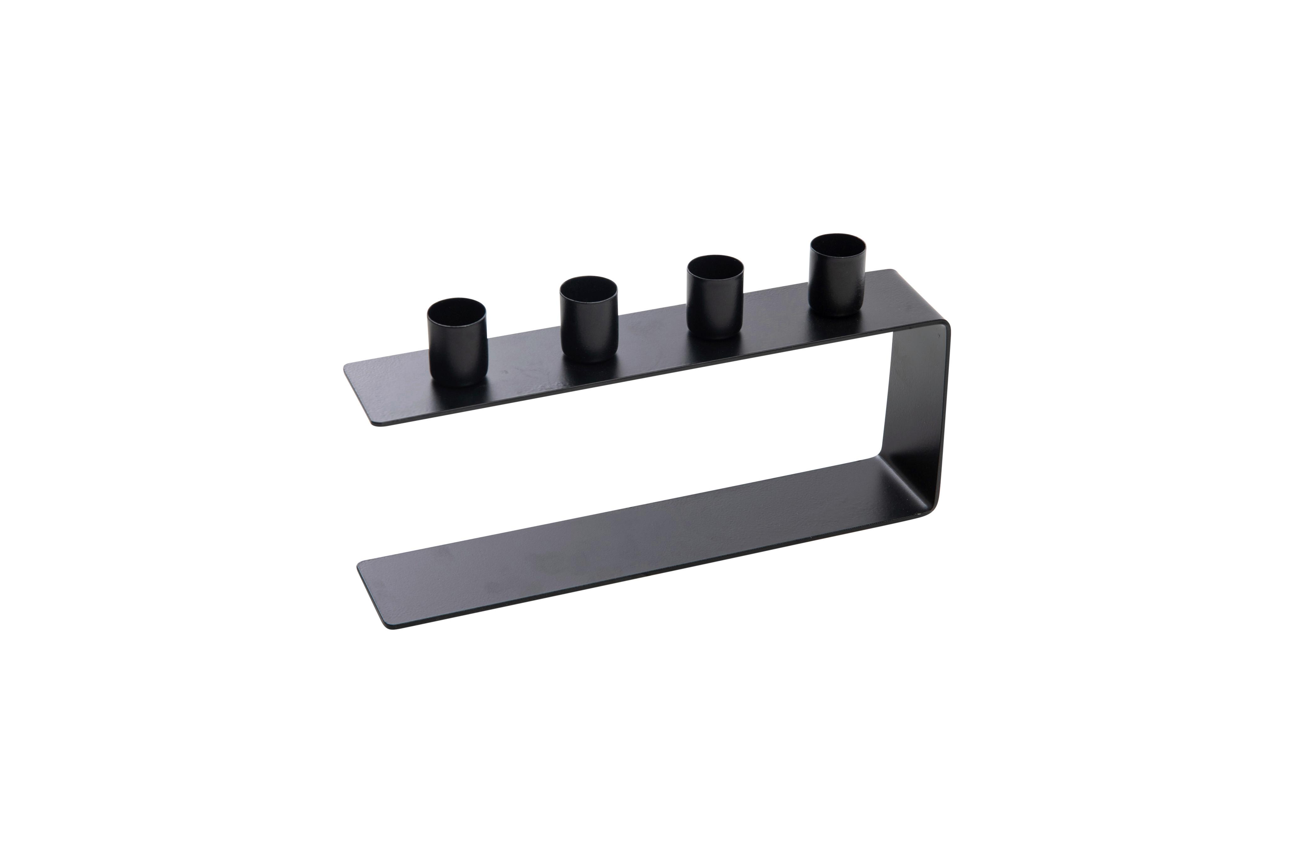 ŚWIECZNIK DO ŚWIEC DŁUGICH KERZENSTÄNDER - czarny, Basics, metal (25/5/13cm)