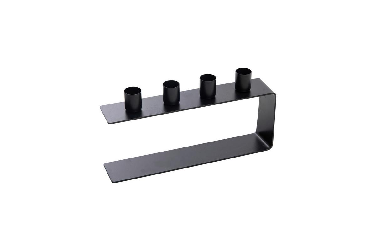 ŚWIECZNIK DO ŚWIEC DŁUGICH KERZENSTÄNDER - czarny, Basics, metal (25/5/13cm)