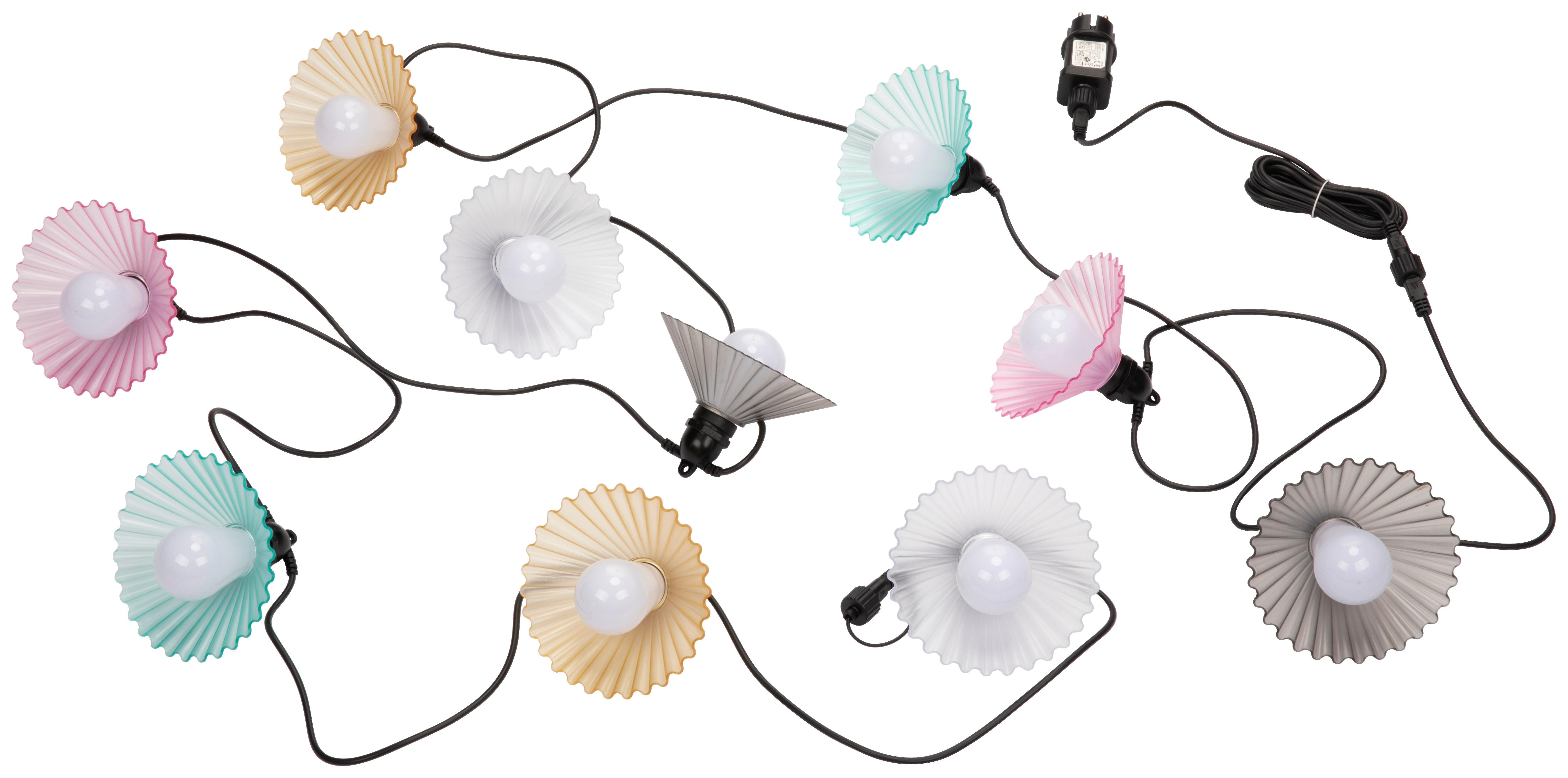 Lichterkette Hitz ca. 800cm max. 6 Watt - Schwarz/Weiß, KONVENTIONELL, Kunststoff/Metall (800cm) - Modern Living