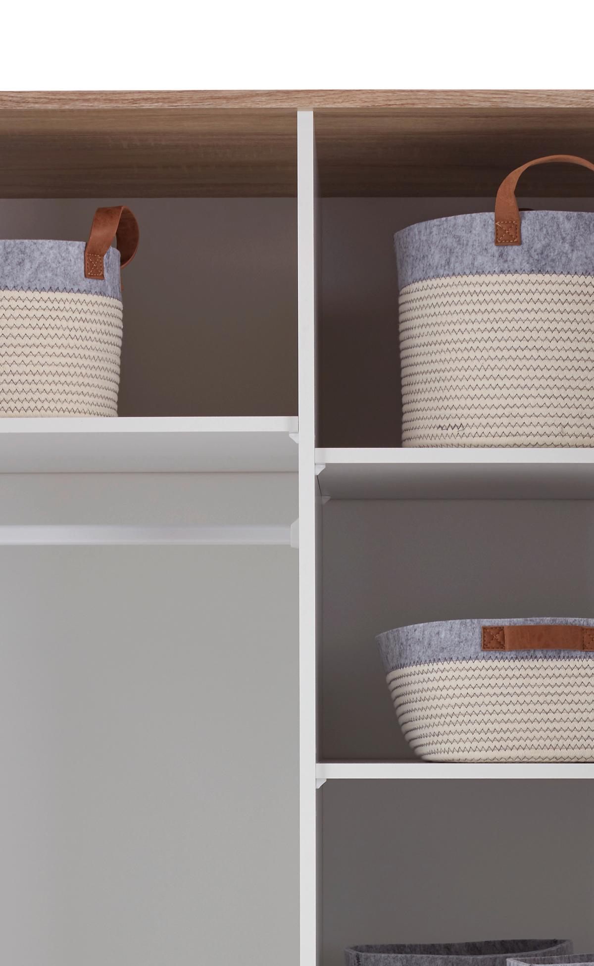 Omara S Klasičnimi Vrati Wiki Baby, Hrast, Bela, Š. 90cm - bela/barve aluminija, Konvencionalno, umetna masa/leseni material (90/191/53cm) - MID.YOU