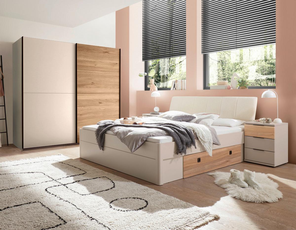 Krevet Tessona - kašmir/boje hrasta, Trend, drvni materijal/tekstil (180/200cm) - Modern Living