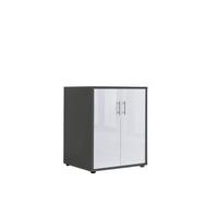 AKTENSCHRANK OFFICE EDITION - Weiß Hochglanz/Anthrazit, MODERN, Holzwerkstoff (54/74/50cm) - MID.YOU
