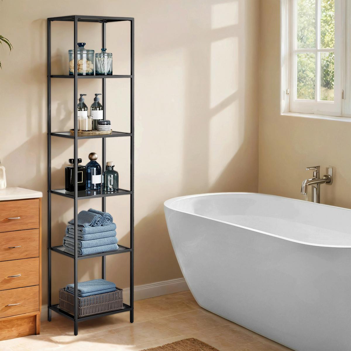 REGAL BOOKCASE - Schwarz/Grau, MODERN, Glas/Metall (40/177,3/30cm) - MID.YOU