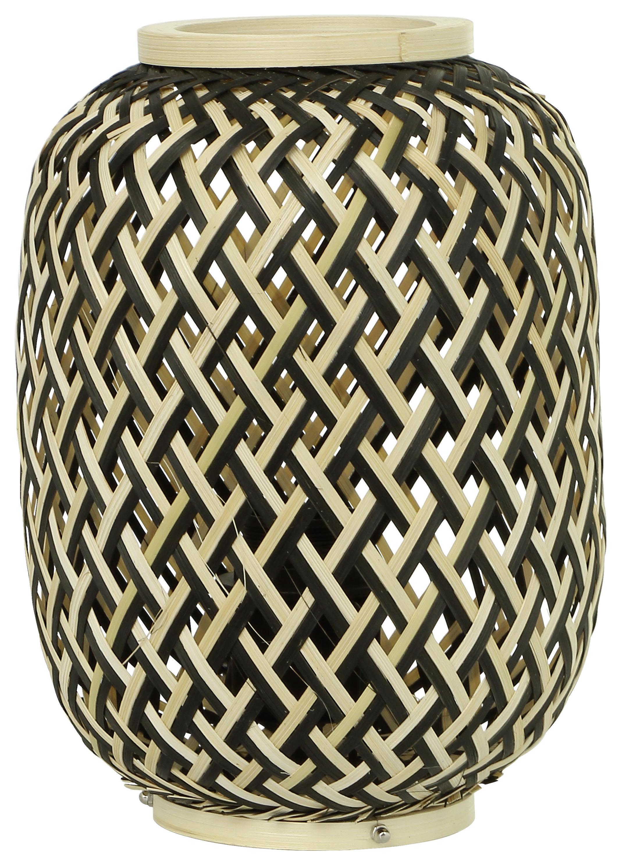Namizna Svetilka Zuro, Bambus, 40 W - črna/naravne barve, Romantika, kovina/naravni materiali - Modern Living