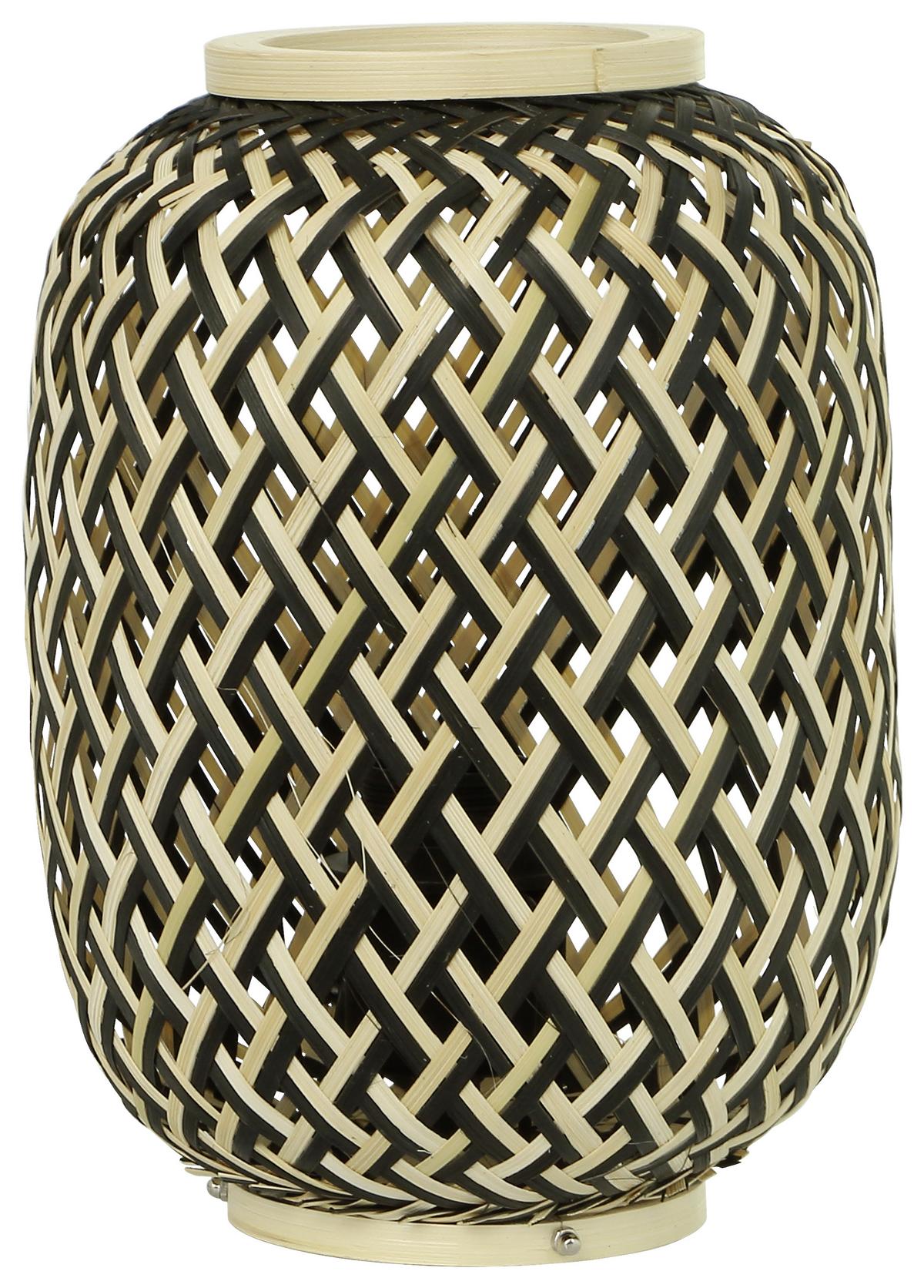 Namizna Svetilka Zuro, Bambus, 40 W - črna/naravne barve, Romantika, kovina/naravni materiali - Modern Living