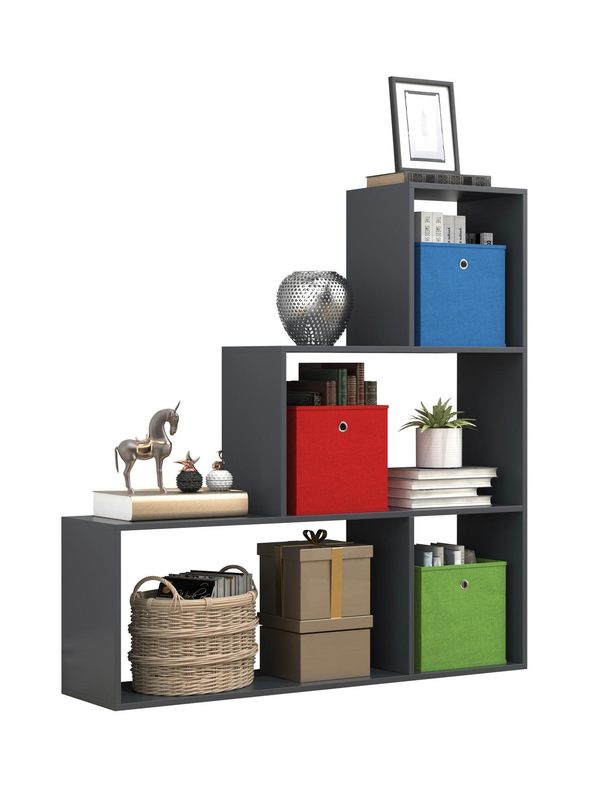Regal Dubila M Anthrazit - Anthrazit, Basics, Holzwerkstoff (117/123/29cm) - MID.YOU