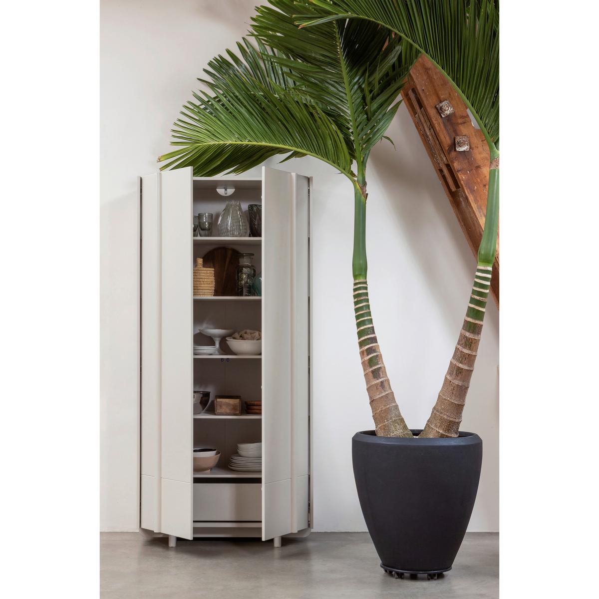 Garderobenschrank Basu Grauweiß B: 101 cm - Grauweiß, Design, Holz (101/210/46cm) - Livetastic