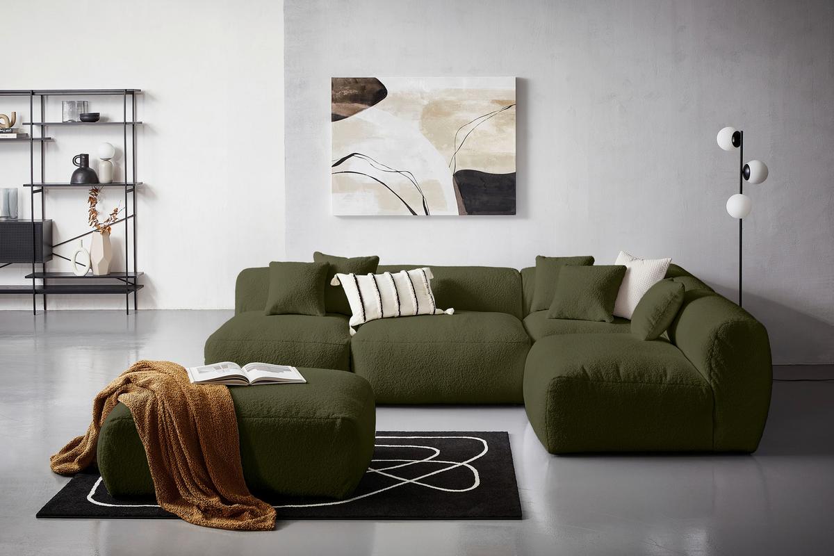 Modul Sofaelement Bloom Olivgrün - Olivgrün, Trend, Textil (100/70/122cm) - Livetastic