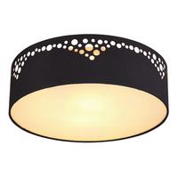 Deckenleuchte Ingeborg in Schwarz max. 15 Watt - Goldfarben/Opal, Design, Kunststoff/Textil (35/10cm) - Globo