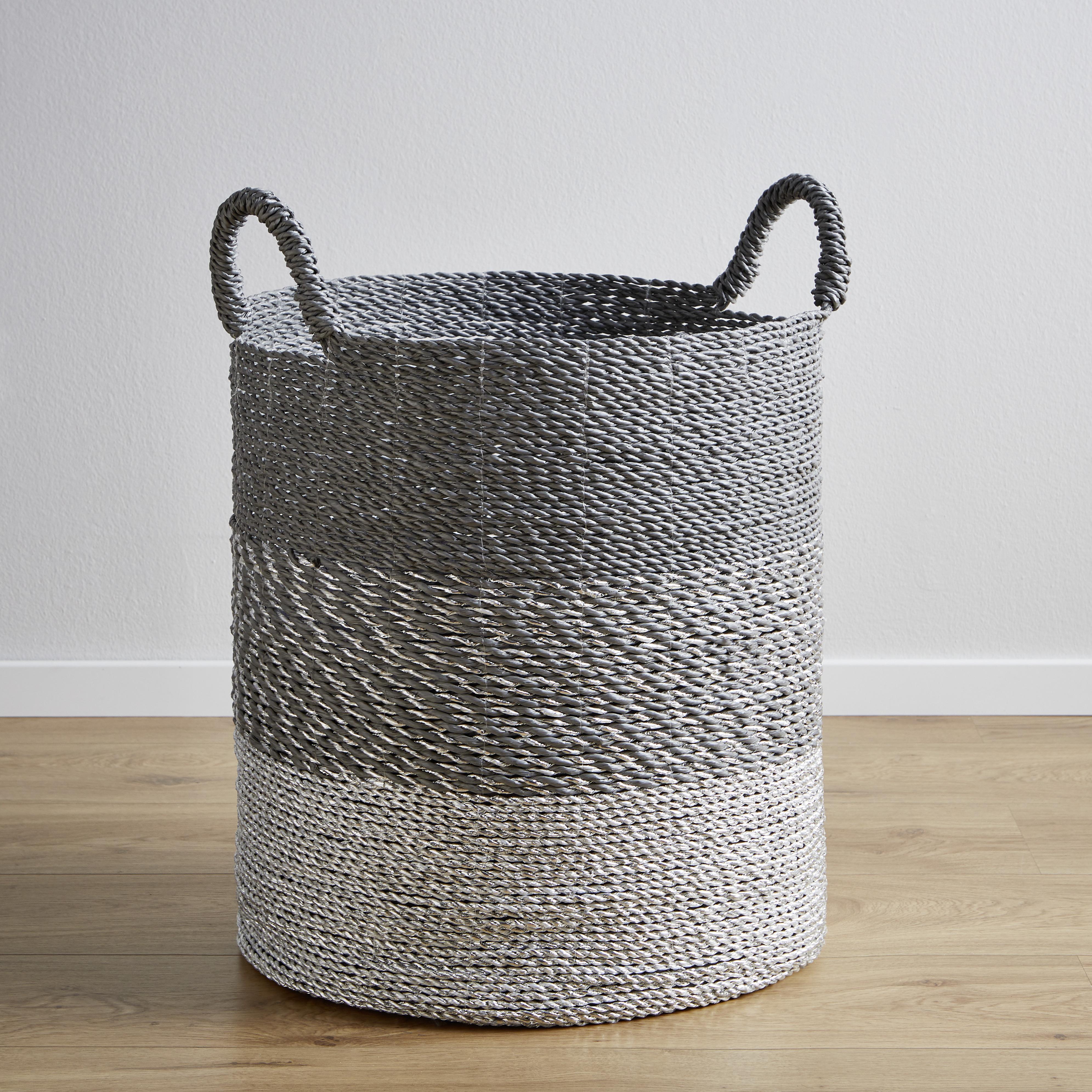 Korb Shannon in Grau Höhe ca. 47 cm - Grau, MODERN, Kunststoff (41/47cm) - Bessagi Home