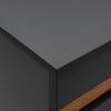HÖG BYRÅ SAMU -EXKLUSIV- - antracit/ekfärgad, Modern, trämaterial/glas (90/140/35cm) - Mömax