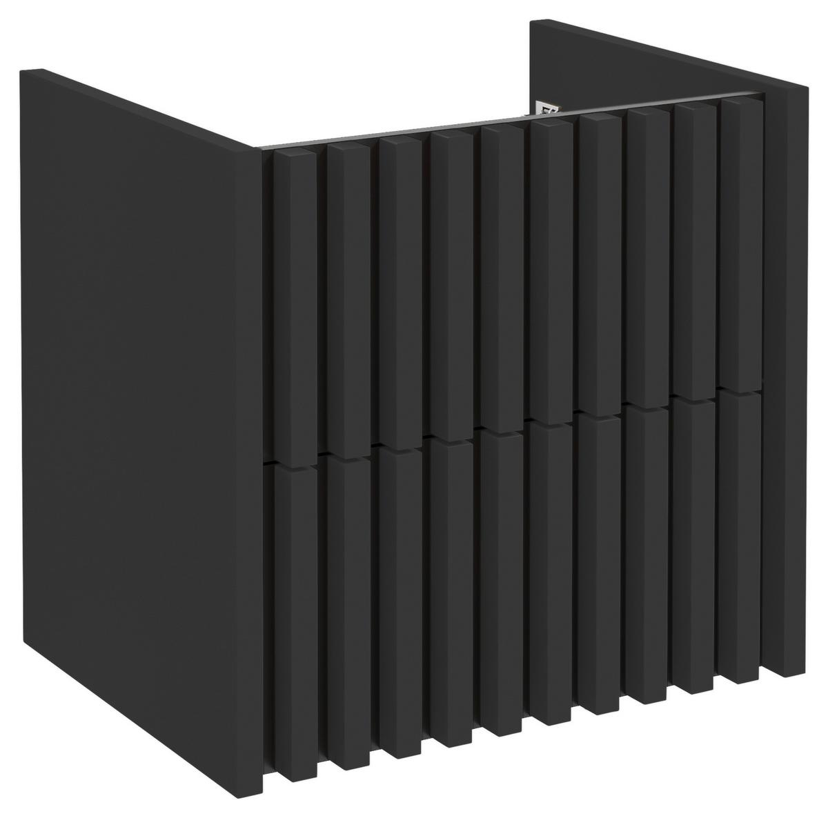 Bază cu lavoar Nero - alb/negru, Modern, ceramică/material pe bază de lemn (61cm) - Welnova