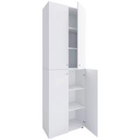Schuhschrank Lona 2xl Dt - Weiss/Silberfarben, Design, Holzwerkstoff/Kunststoff (70/220/40cm) - MID.YOU