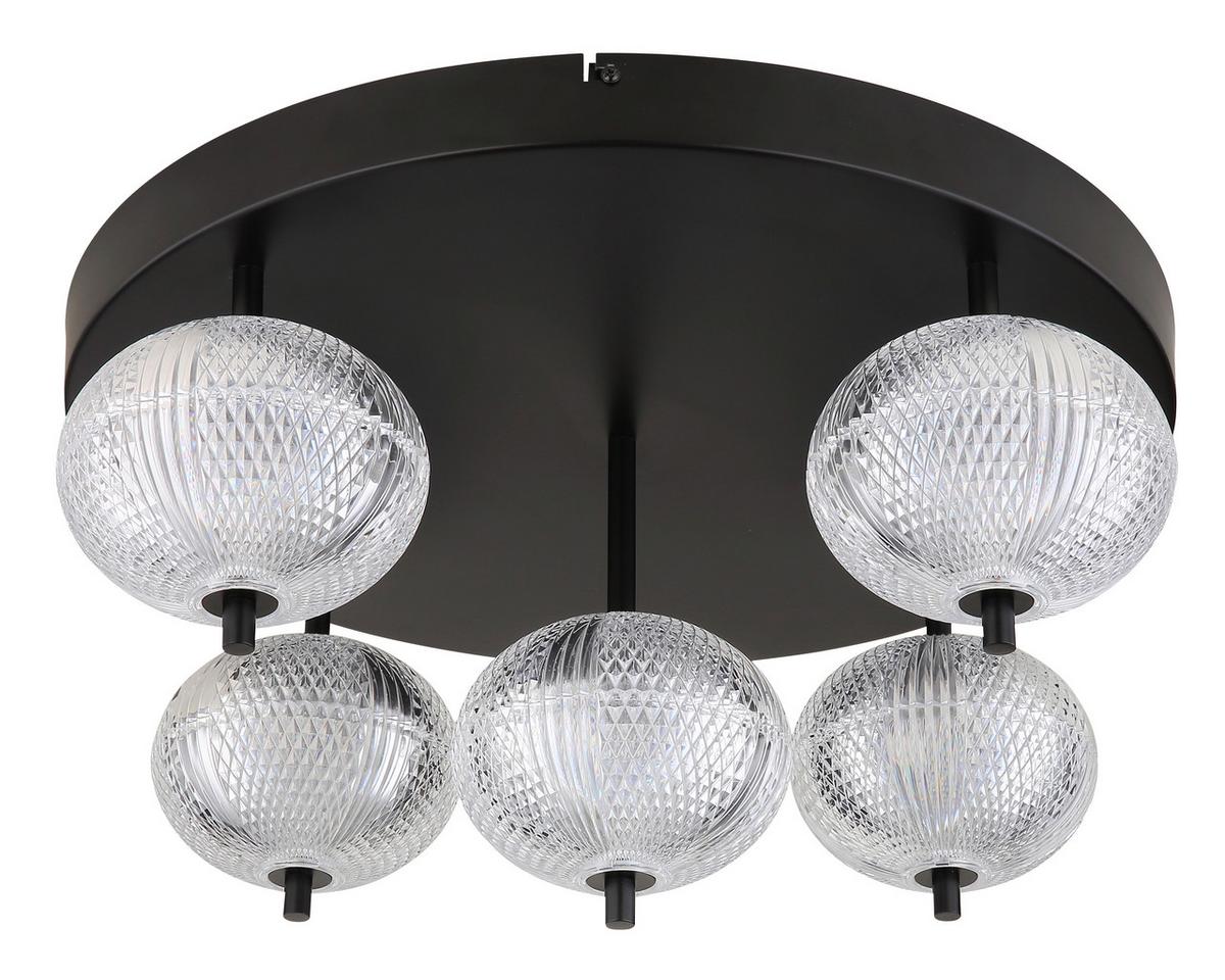 LED-Deckenleuchte Aida Klar/Schwarz max. 33 Watt - Klar/Schwarz, KONVENTIONELL, Kunststoff/Metall (58/27cm) - Globo