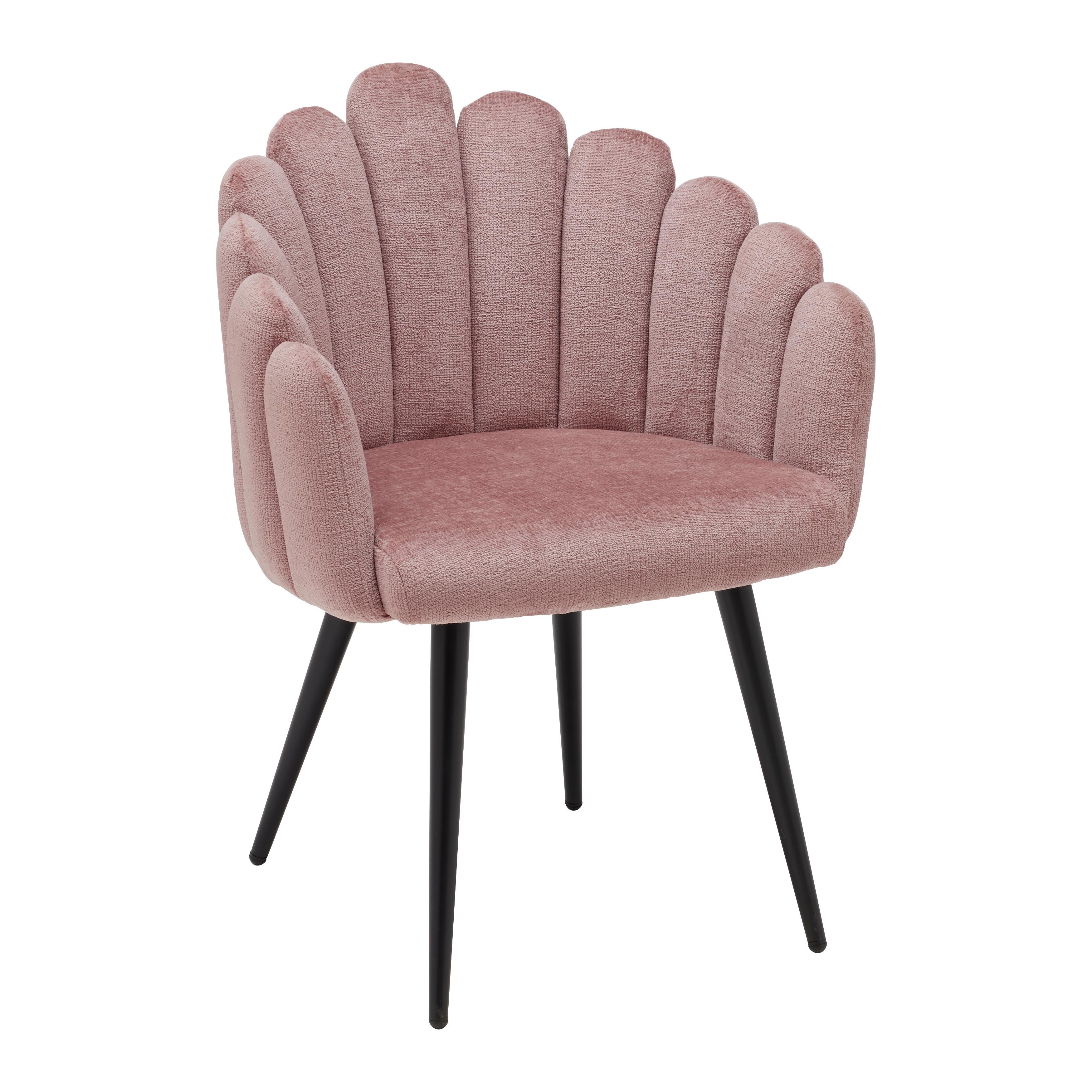 CHAISE SIBYL -STUDIO- - Schwarz/Rosa, Romantik / Landhaus, Textil/Metall (63/84/58cm) - Premium Living