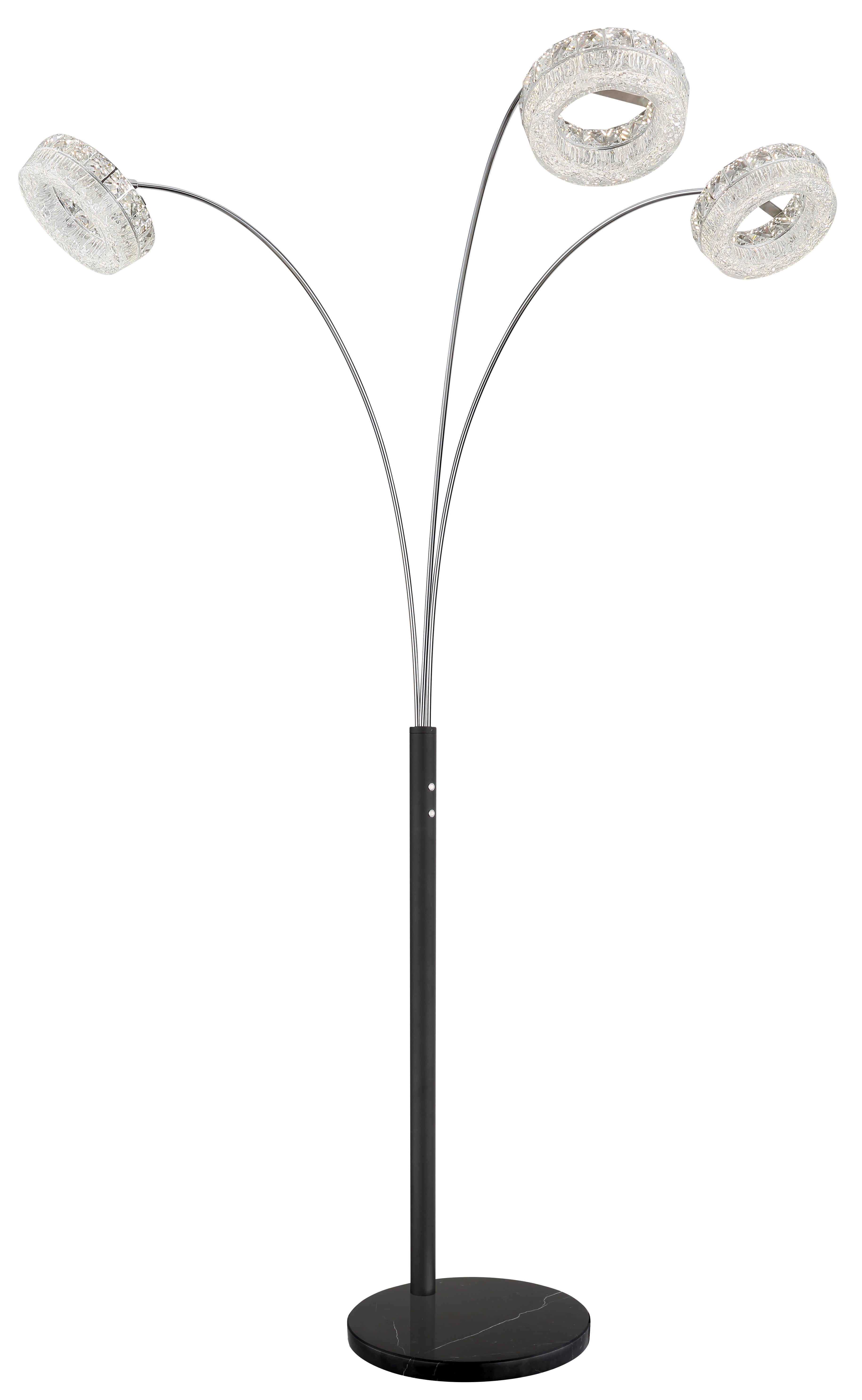 Led Podna Svjetiljka Laurel - prozirno/crna, Design, staklo/metal (82,5/102/190cm) - Globo
