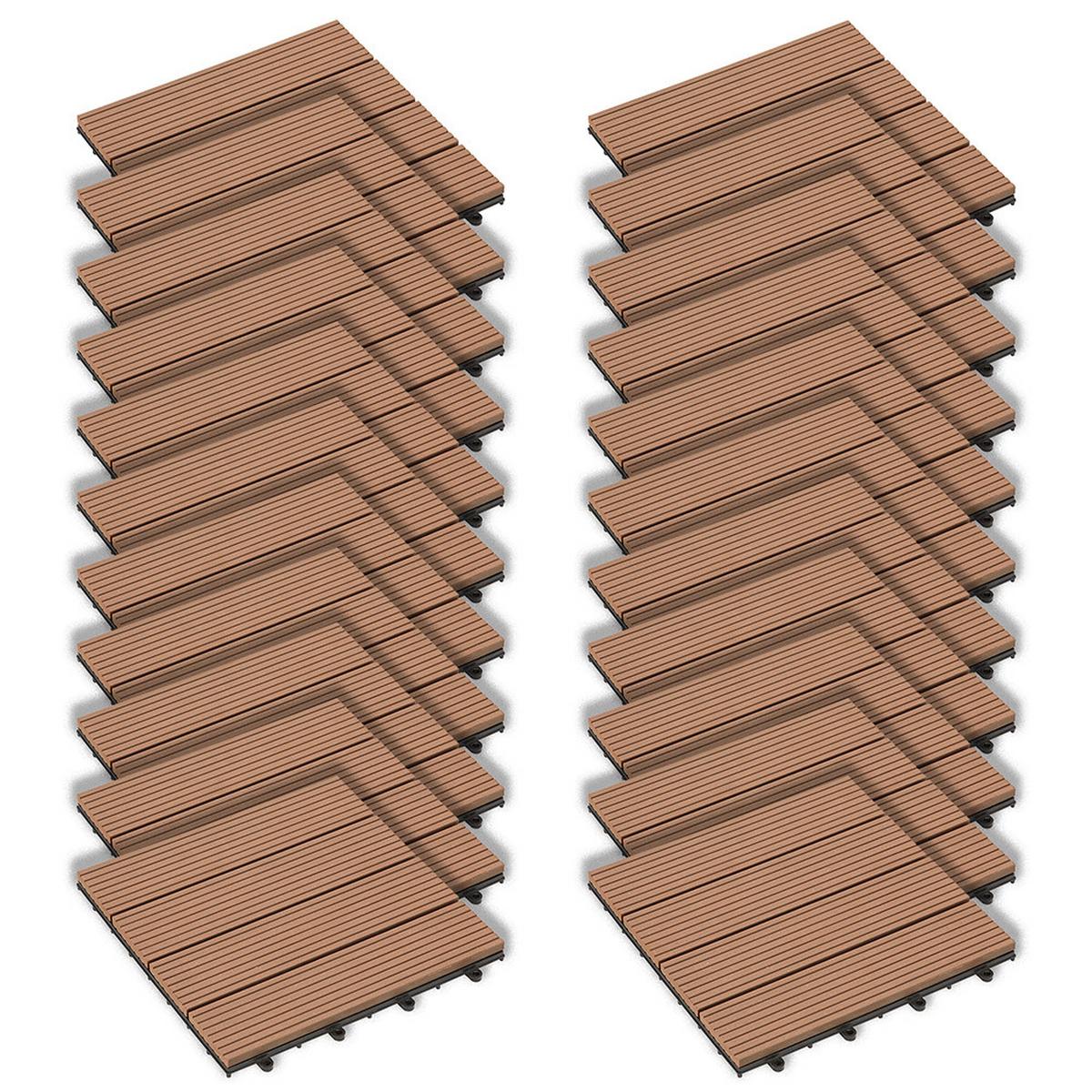 Terrassenfliese Willi Braun 22-teilig aus Kunststoff - Braun, Kunststoff (30/2,2/30cm) - Mömax