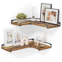Eckregal Schwarz/Braun ca. 40x4x29 cm - Dunkelbraun/Schwarz, Trend, Holzwerkstoff/Metall (40/4/29cm) - MID.YOU