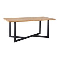 Rustikalna Jedilna Miza Avola, Barva Hrasta - črna/barve hrasta, Moderno, kovina/leseni material (180/90/76cm) - Bessagi Home