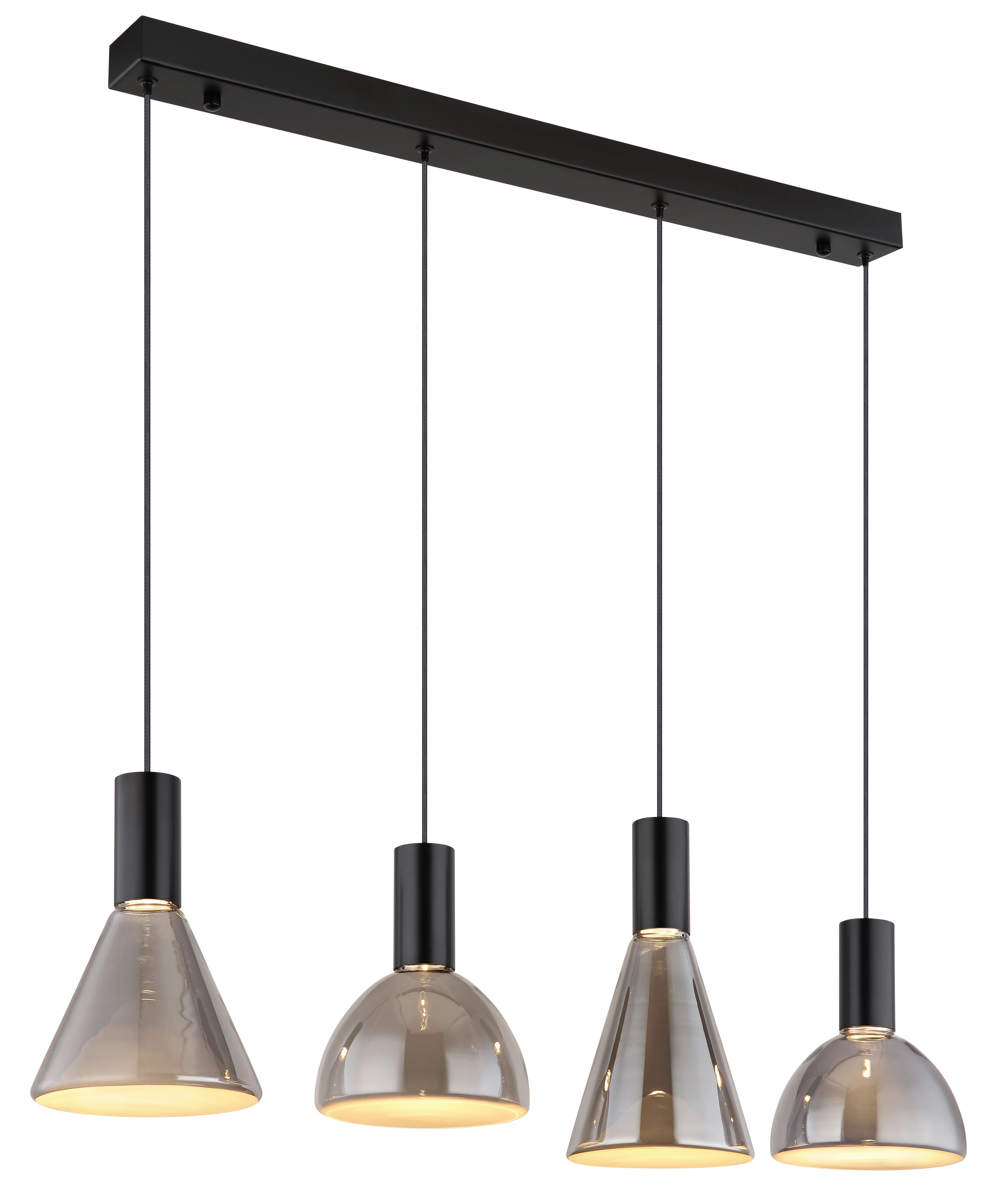LED-Hängeleuchte Labora Schwarz/Hellgrau max. 29 Watt - Hellgrau, Design, Glas/Kunststoff (87/17/150cm) - Globo