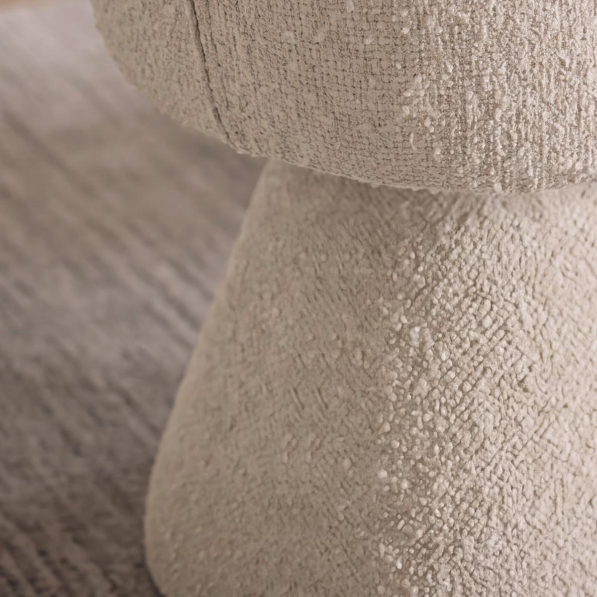 Armlehnstuhl Maylea Creme Webstoff Gepolstert - Creme, MODERN, Holz/Textil (61/60,5/81cm) - Bessagi Home