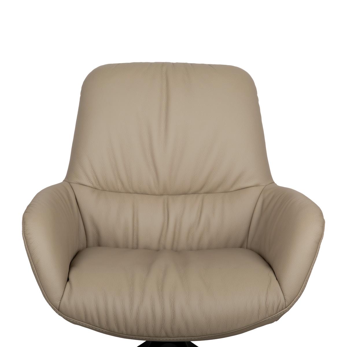 KRZESŁO Z PODŁOKIETNIKAMI MILES -EXKLUSIV- - czarny/taupe, Design, skóra/metal (64/89/65cm) - Dieter Knoll