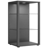 Vitrina Glasol Xxl, Siva - črna/antracit, Moderno, umetna masa/steklo (52/90/44cm) - MID.YOU