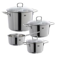 Set Loncev Elian, Nerjaveče Jeklo, 7-Delni - barve nerjavečega jekla/prozorno, Moderno, kovina/steklo - ELO