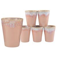 KOMPLET FILIŻANEK GRESPRESSO ROSE 23731 - różowy, Basics, ceramika (32/19,5/26cm) - Creatable