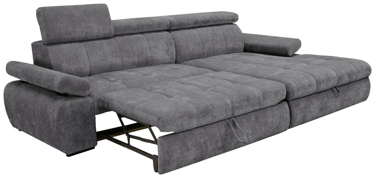 Coltar VEGAS - gri închis, Design, lemn/textil (294/173cm) - Modern Living