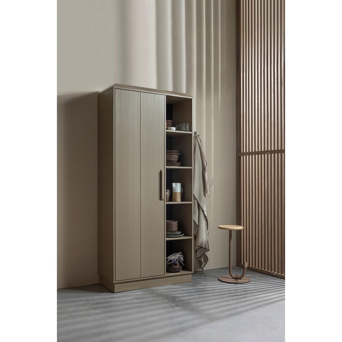 Garderobenschrank Lowen Schlammfarben B: 100 cm - Schlammfarben, Design, Holz/Holzwerkstoff (100/221/44cm) - Livetastic