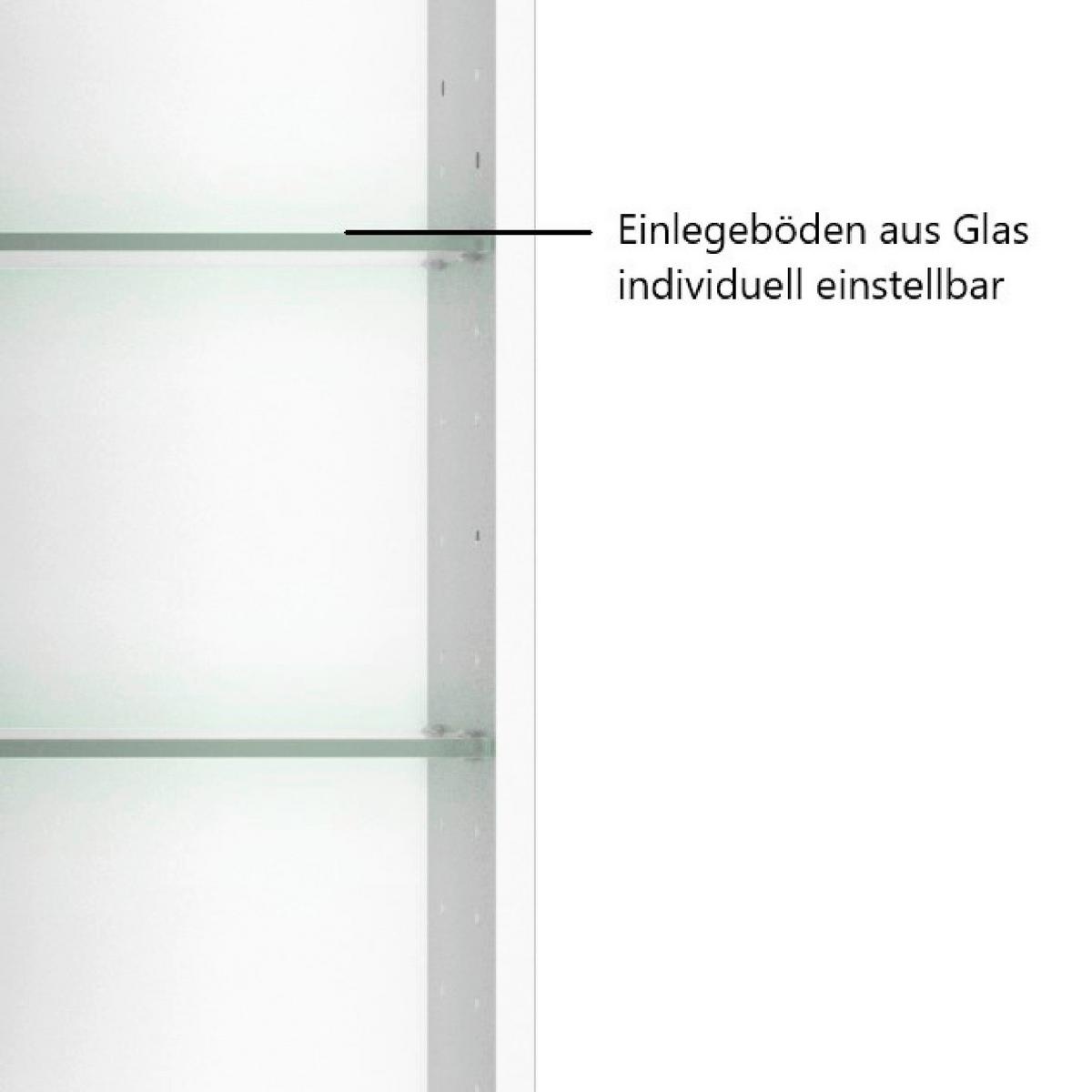 Spiegelschrank Florida in Weiß - Chromfarben/Weiß, MODERN, Glas/Holzwerkstoff (120/64/20cm)