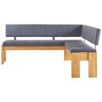 Truheneckbank in Eiche massiv in Dunkelgrau - Dunkelgrau/Eichefarben, Basics, Holz/Textil (192/167cm) - Mömax