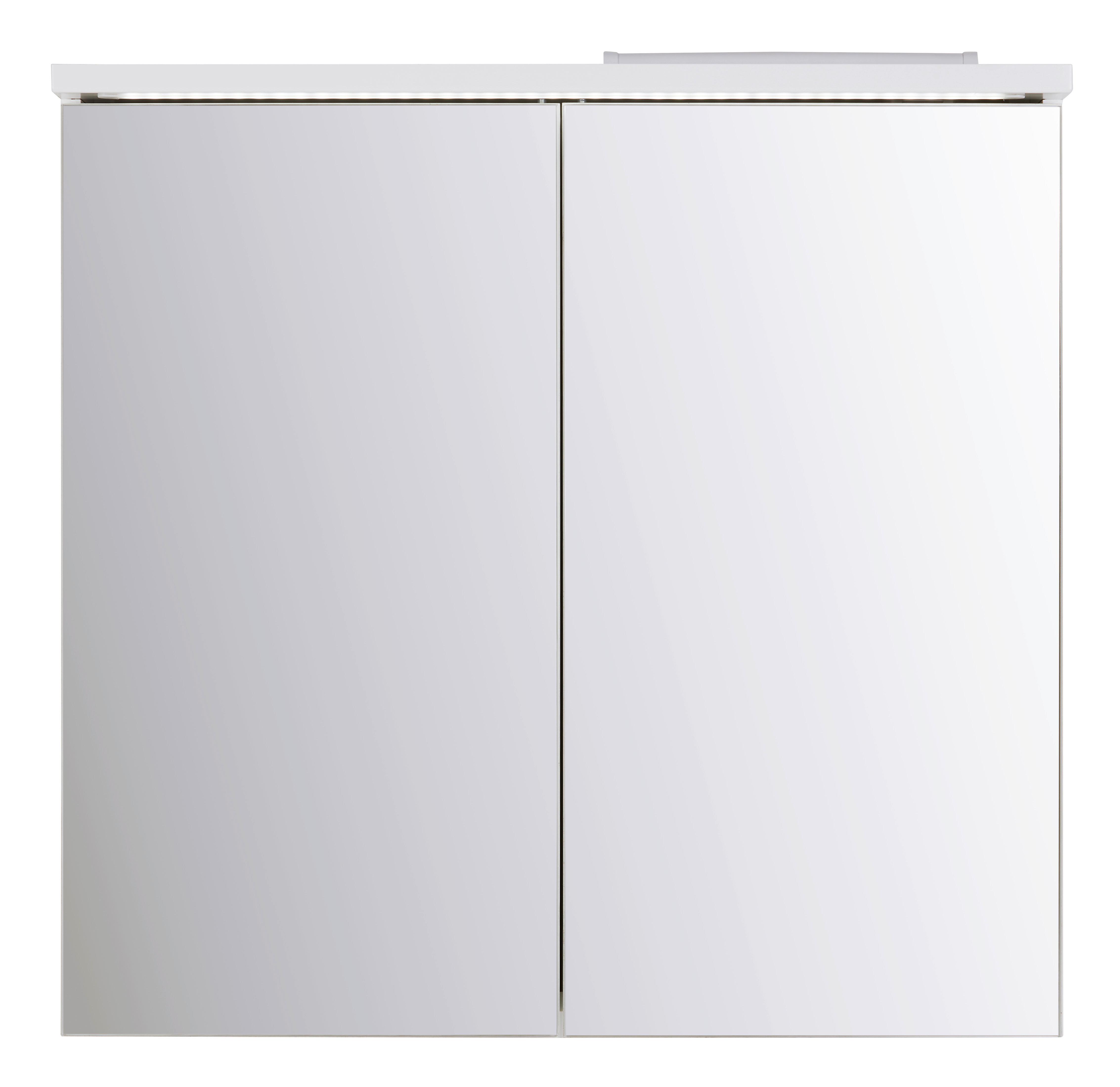 Spiegelschrank in Weiß - MODERN, Glas/Holzwerkstoff (80/77/23cm) - Based