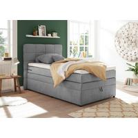 Boxspringbett Tacoma 3 inkl. Topper ca. 120x200 cm Hellgrau - Hellgrau, KONVENTIONELL, Kunststoff (120/200cm) - MID.YOU