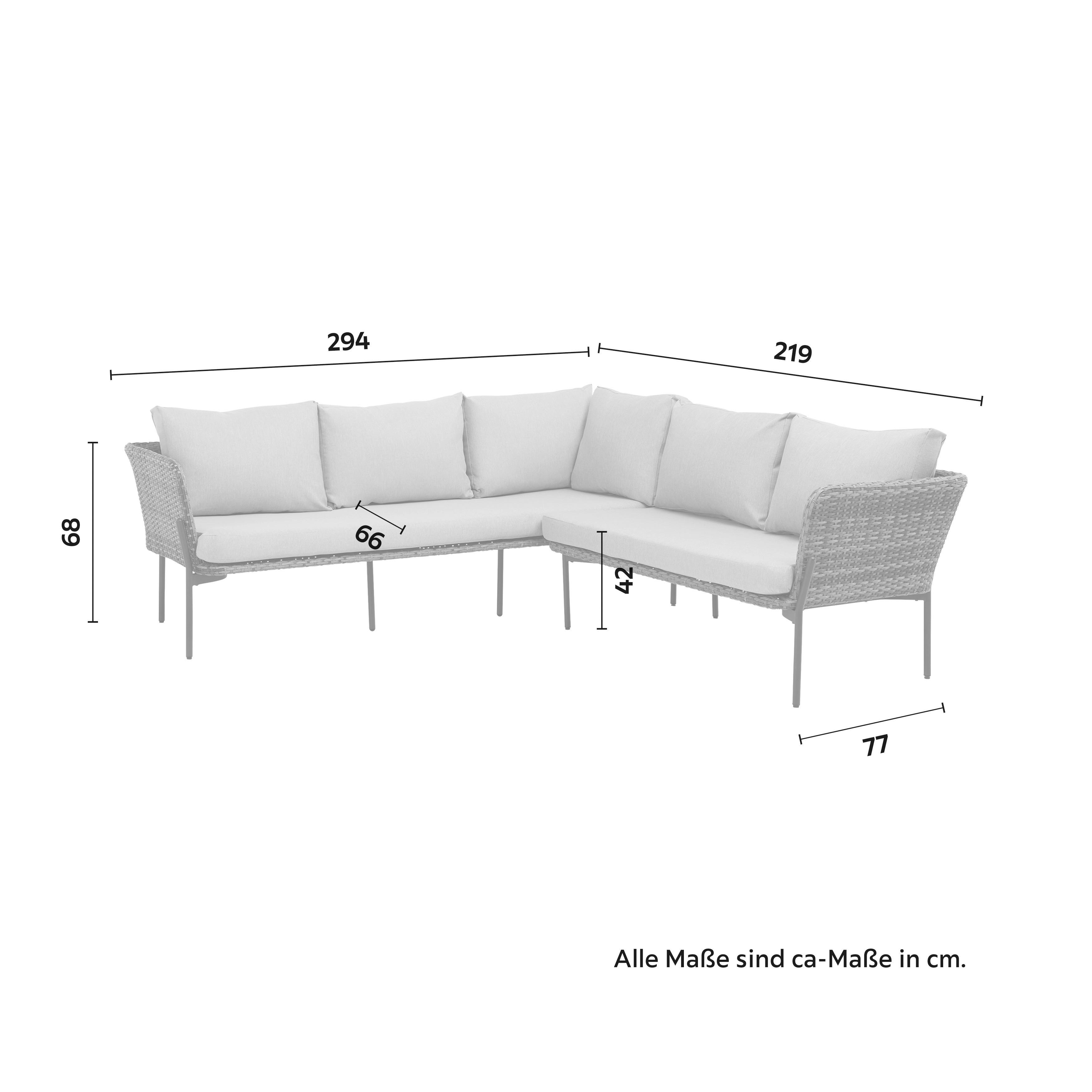 Kerti Garnitúra Zophia - Natúr/Szürke, modern, Műanyag/Üveg (294/219cm) - Bessagi Garden